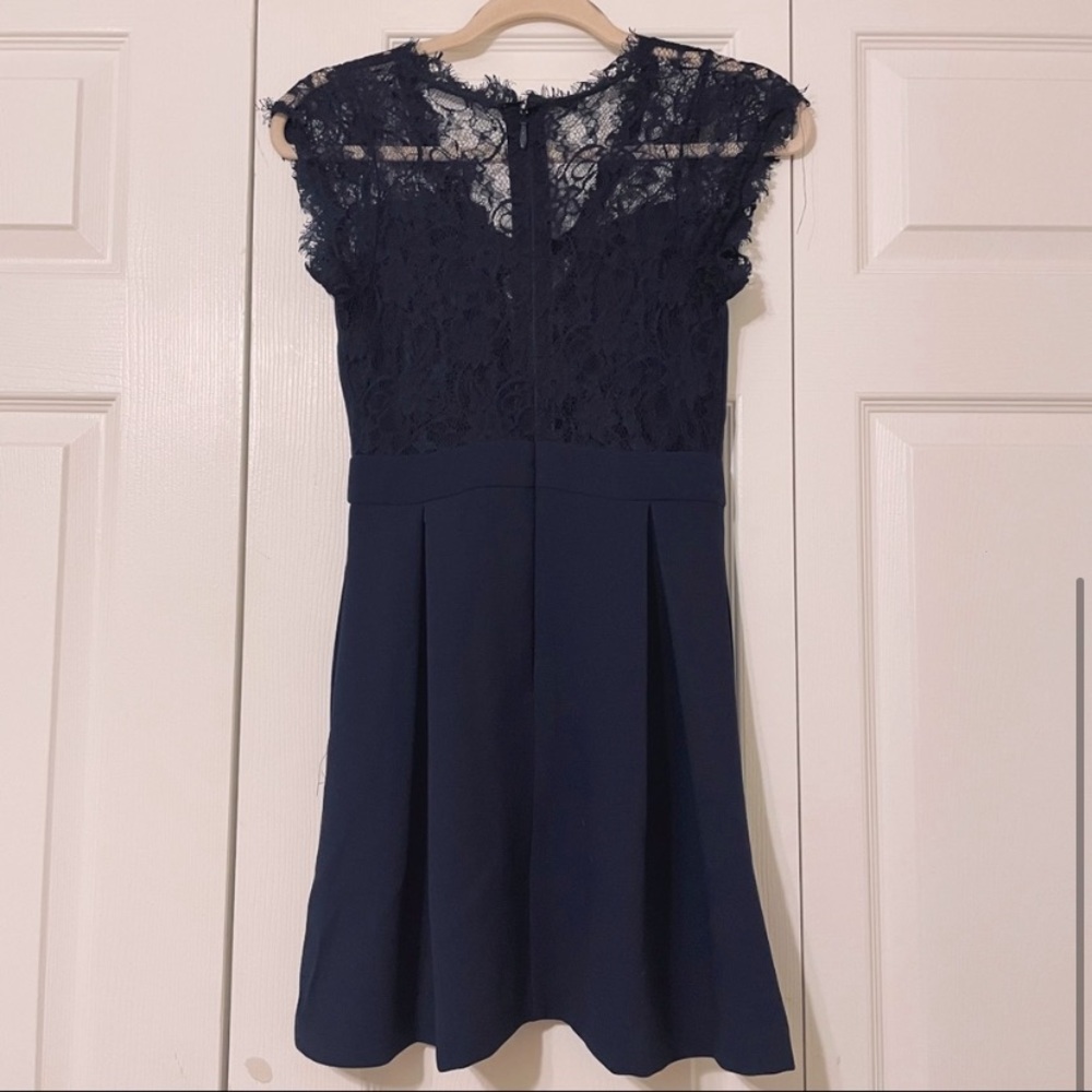 BCBGeneration Lace Inset Dress Navy - Picture 4 of 4